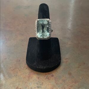 Aquamarine and diamond ring